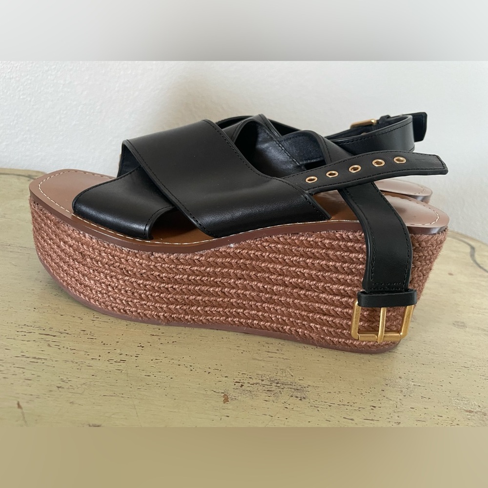 Madewell The Amee Wedge Sandal in Black Size 7 M $158 NU912‎ - Picture 7 of 11